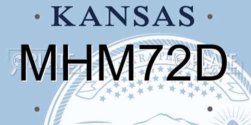 MHM72D Kansas License Plate