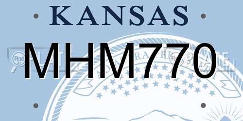 MHM770 Kansas License Plate