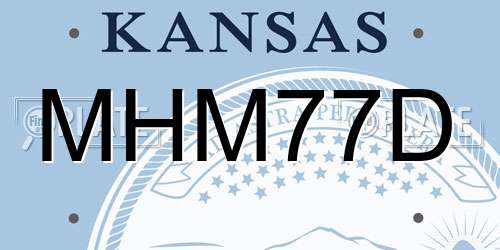MHM77D Kansas License Plate