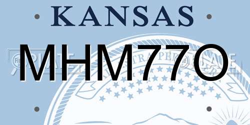 MHM77O Kansas License Plate