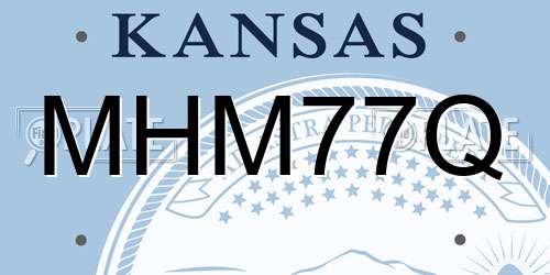 MHM77Q Kansas License Plate