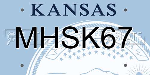 MHSK67 Kansas License Plate