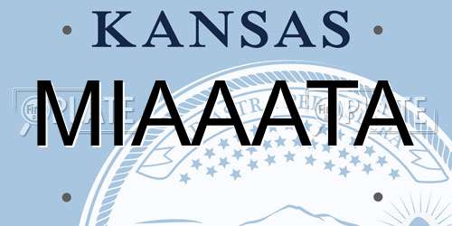 MIAAATA Kansas License Plate