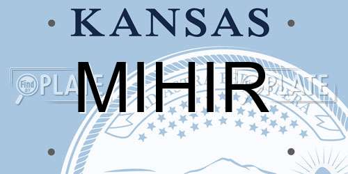 MIHIR Kansas License Plate