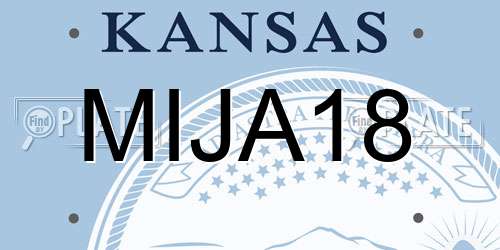MIJA18 Kansas License Plate