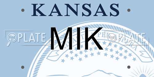 MIK Kansas License Plate