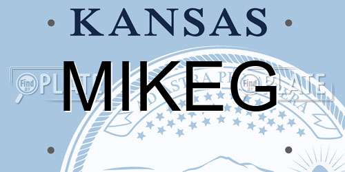 MIKEG Kansas License Plate