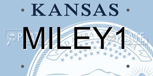 MILEY1 Kansas License Plate