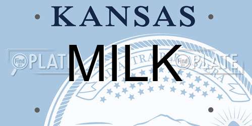 MILK Kansas License Plate