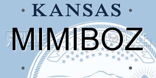 MIMIBOZ Kansas License Plate