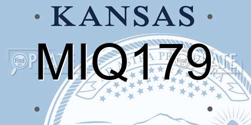 MIQ179 Kansas License Plate