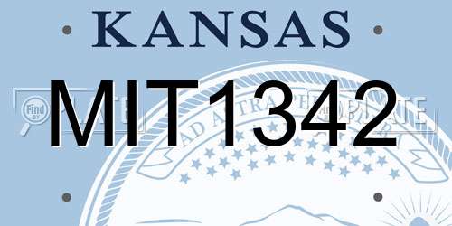 MIT1342 Kansas License Plate