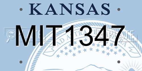 MIT1347 Kansas License Plate