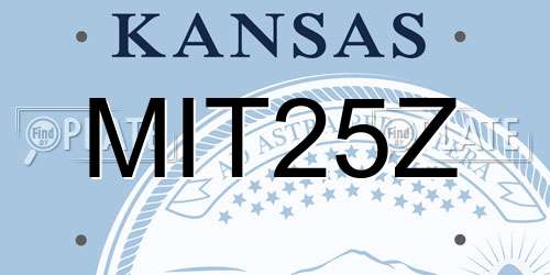 MIT25Z Kansas License Plate