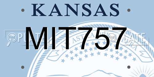 MIT757 Kansas License Plate