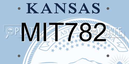 MIT782 Kansas License Plate