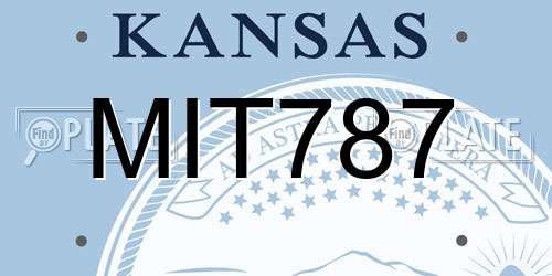 MIT787 Kansas License Plate