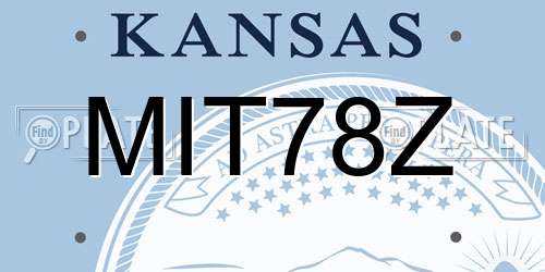 MIT78Z Kansas License Plate