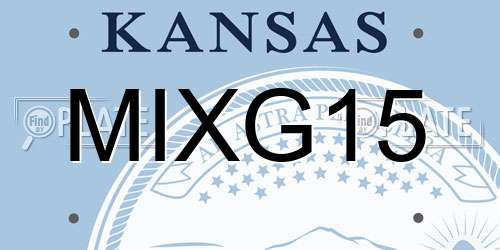 MIXG15 Kansas License Plate
