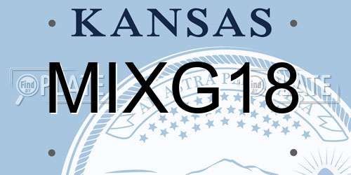 MIXG18 Kansas License Plate