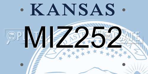 MIZ252 Kansas License Plate