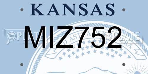 MIZ752 Kansas License Plate