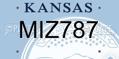 MIZ787 Kansas License Plate