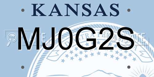 MJ0G2S Kansas License Plate