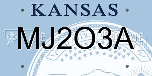MJ2O3A Kansas License Plate