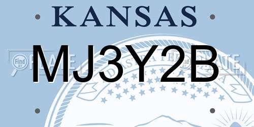 MJ3Y2B Kansas License Plate