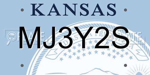 MJ3Y2S Kansas License Plate