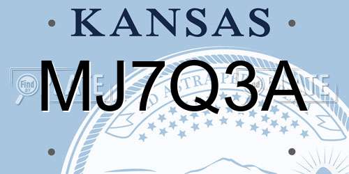 MJ7Q3A Kansas License Plate