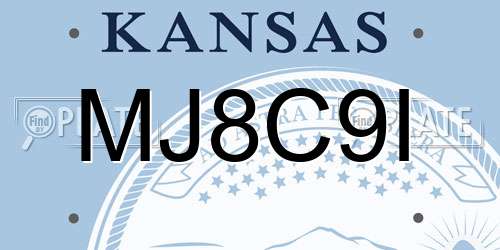 MJ8C9I Kansas License Plate