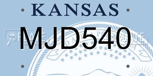 MJD540 Kansas License Plate
