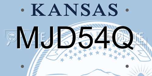 MJD54Q Kansas License Plate