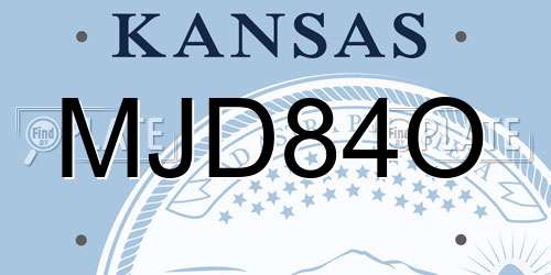 MJD84O Kansas License Plate