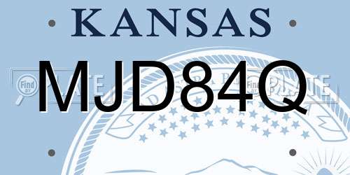 MJD84Q Kansas License Plate