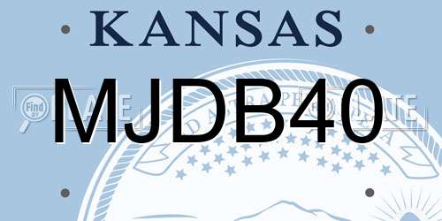 MJDB40 Kansas License Plate