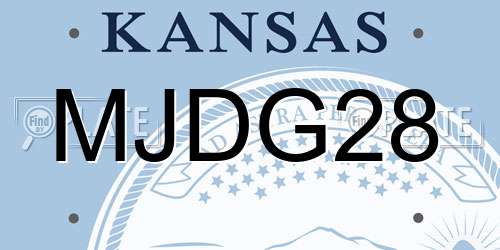 MJDG28 Kansas License Plate