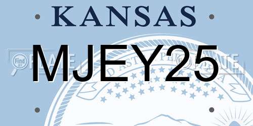 MJEY25 Kansas License Plate