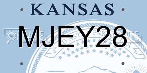 MJEY28 Kansas License Plate