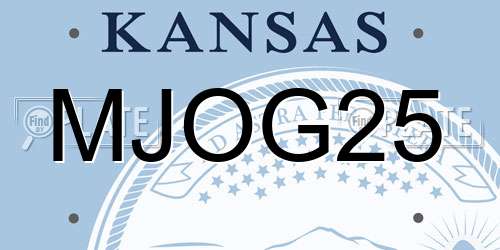 MJOG25 Kansas License Plate