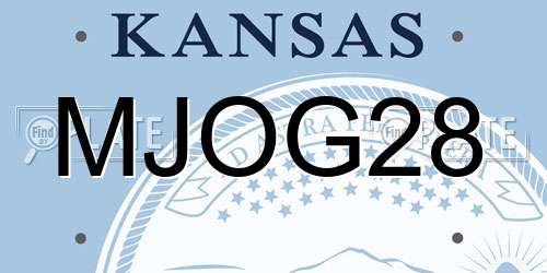 MJOG28 Kansas License Plate
