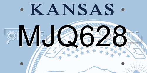 MJQ628 Kansas License Plate