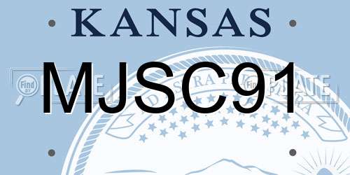 MJSC91 Kansas License Plate