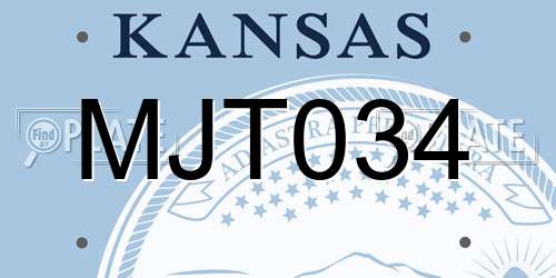 MJT034 Kansas License Plate