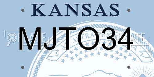 MJTO34 Kansas License Plate