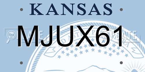 MJUX61 Kansas License Plate