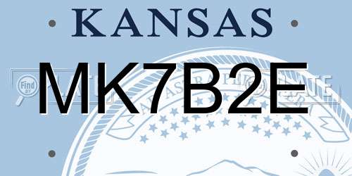 MK7B2E Kansas License Plate