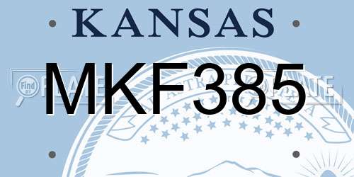 MKF385 Kansas License Plate